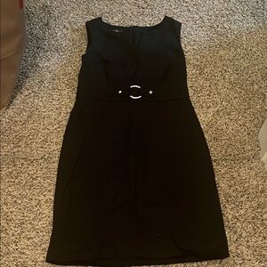 Black Sleeveless Sheath Midi Dress